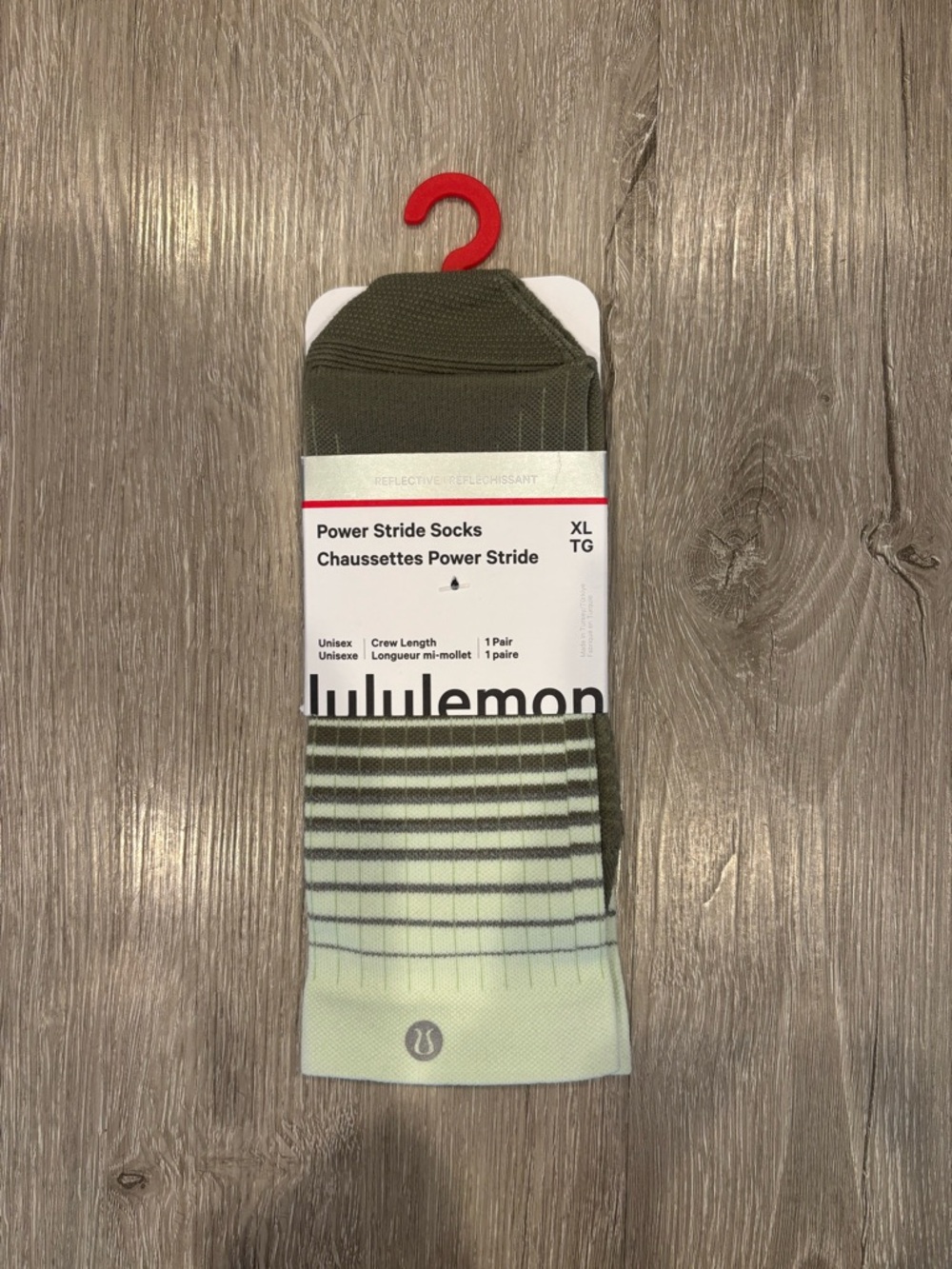 lululemon athletica Power Stride Crew Socks — Olive & Mint